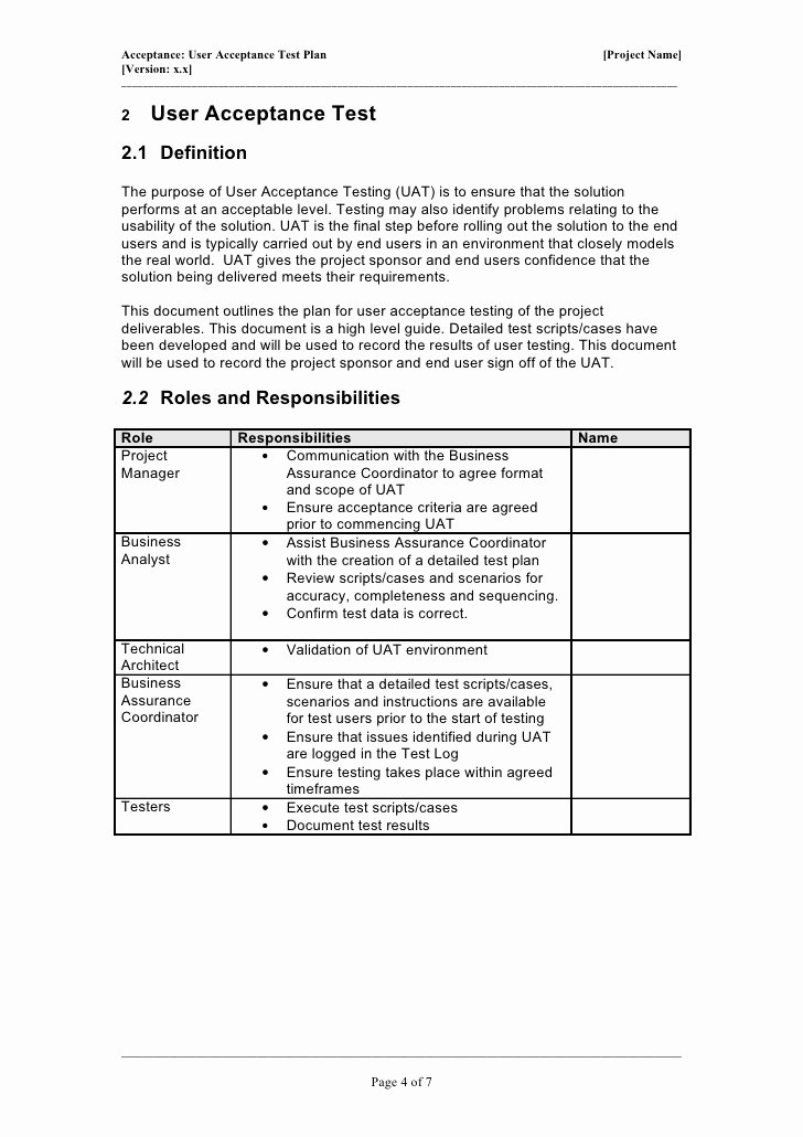 Uat Testing Plan Template Best Of 26 Of User Acceptance Testing Template