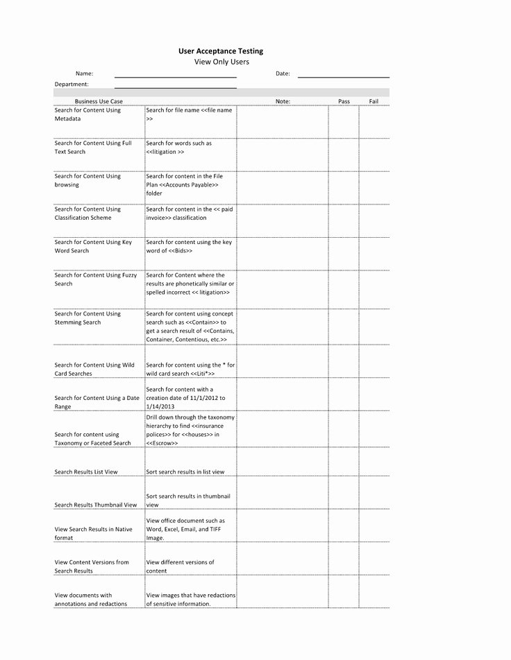 Uat Testing Plan Template Unique User Acceptance Testing Uat Schedule Use the User