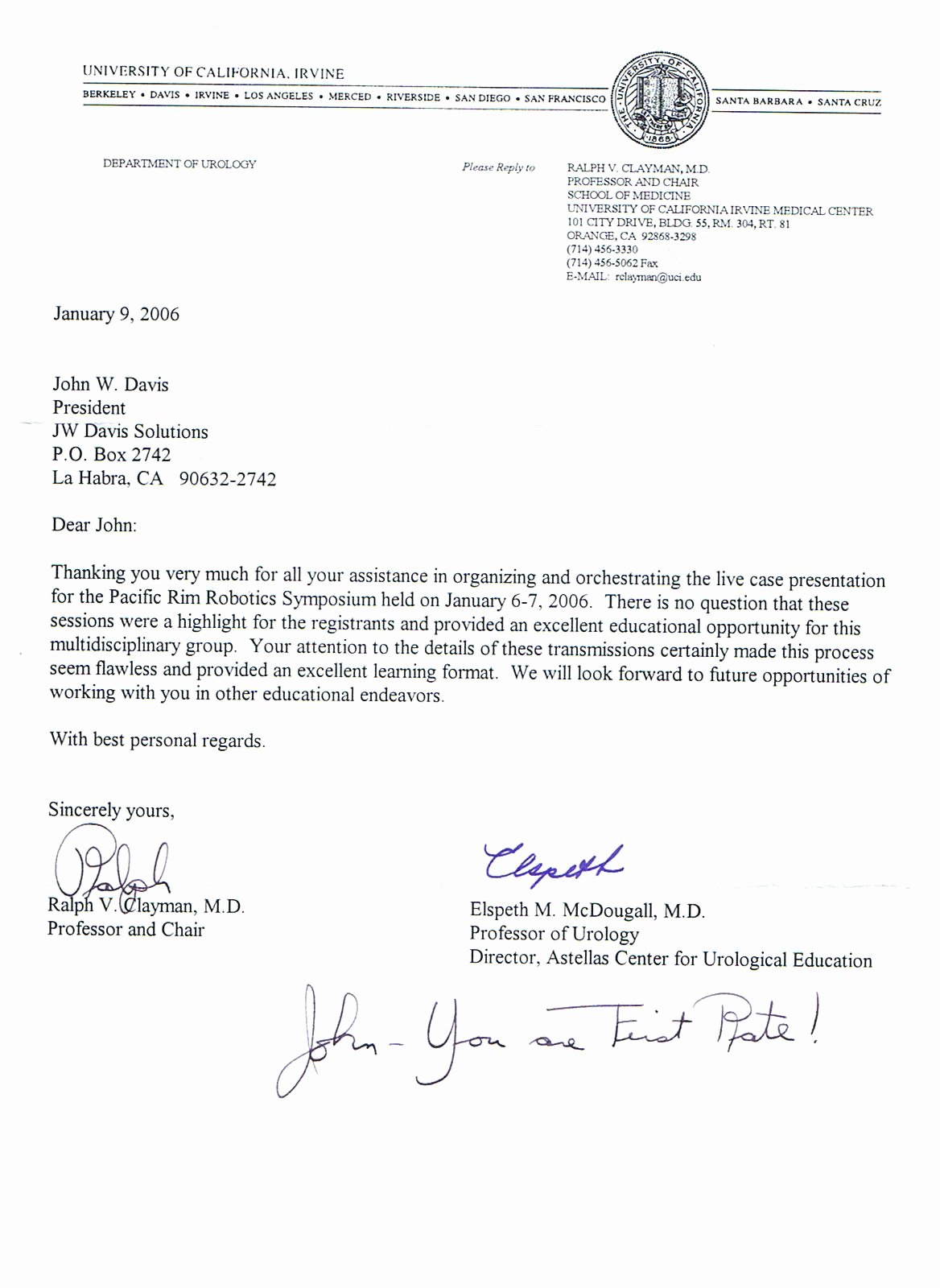 Uci Letter Of Recommendation Inspirational Letter From the University Of California Medical Center