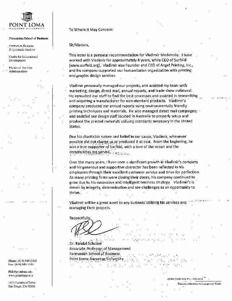Uci Letter Of Recommendation Unique Printing Ceo – Your Reliable Printing source In San Diego