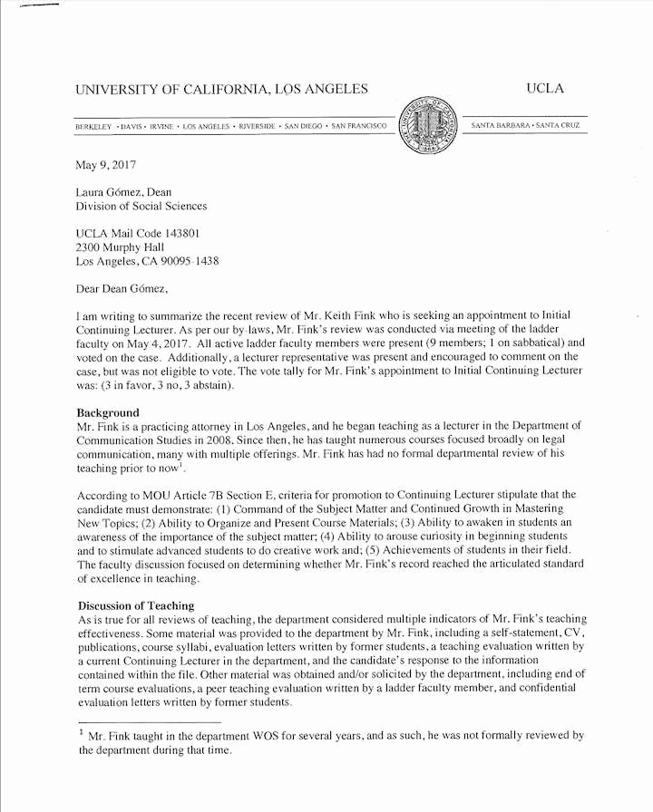Ucla Letter Of Recommendation Awesome Exclusive Conservative Ucla Prof S Fate to Be Decided by