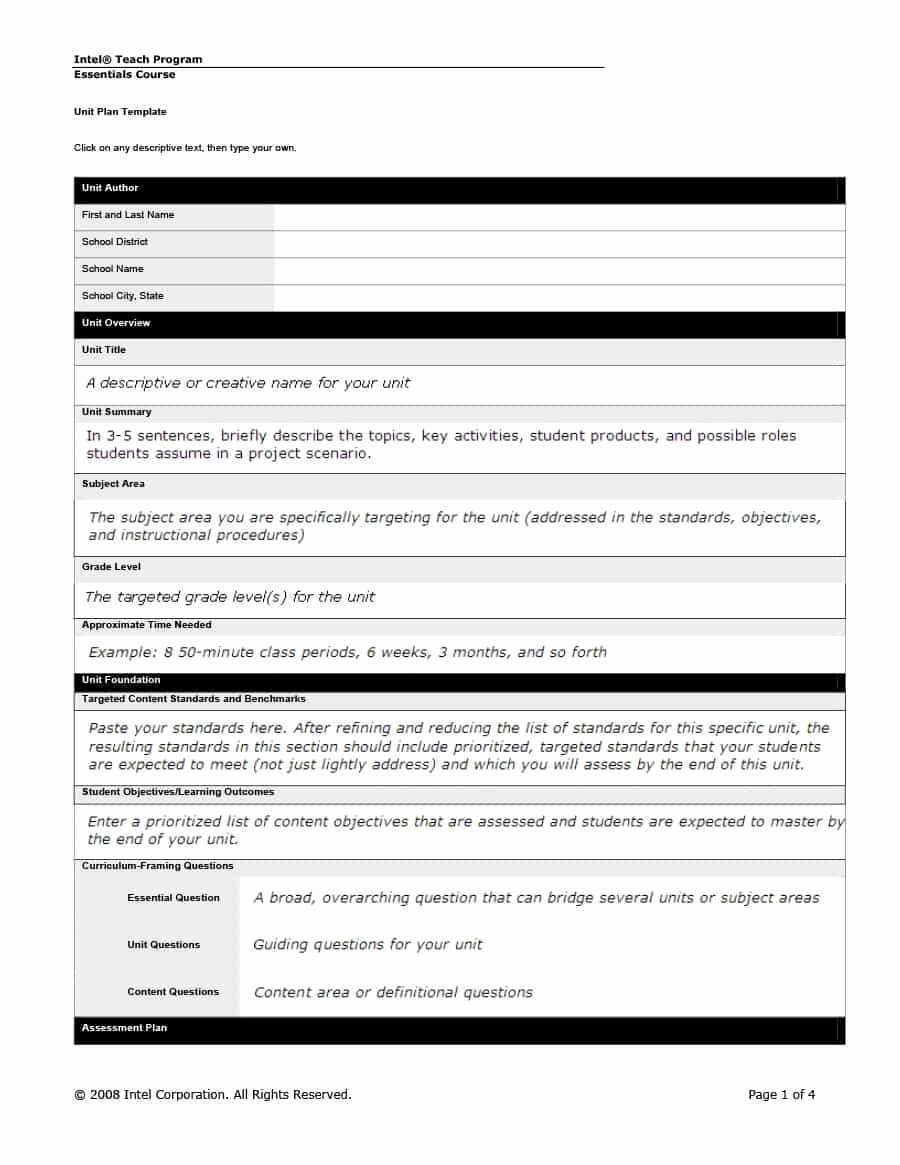 Unit Plan Template Doc Awesome 39 Best Unit Plan Templates [word Pdf] Template Lab