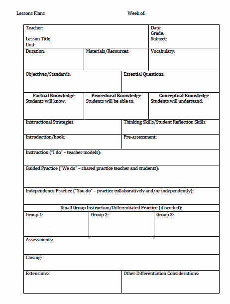 Unit Plan Template Doc Best Of the Idea Backpack Unit Plan and Lesson Plan Templates for
