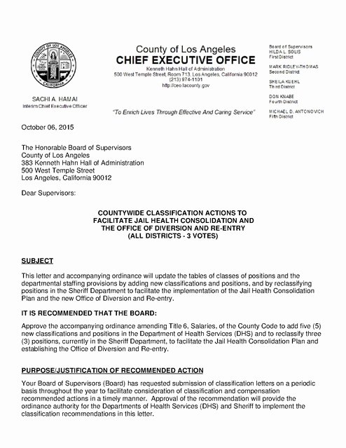 Usc Letter Of Recommendation Requirements Inspirational Ceo Letter to Board Re Jail Health Consolidation &amp; Fice