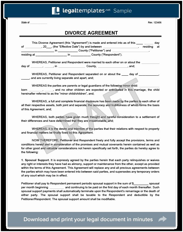 Utility Easement Agreement Template Unique Sample Divorce Settlement Agreement Georgia Divorce Decree
