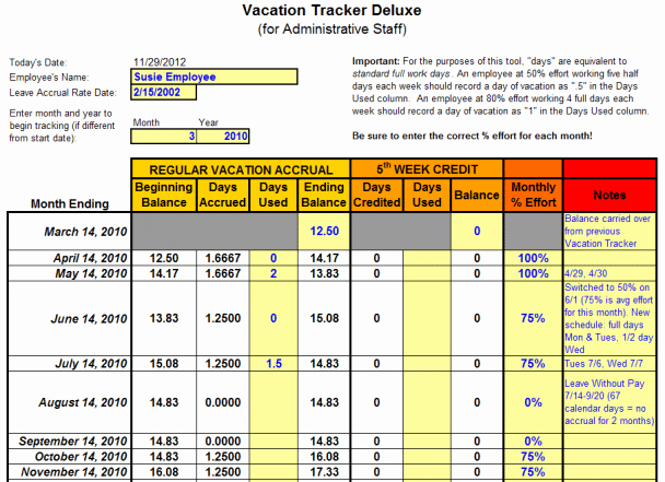 Vacation Coverage Plan Template Best Of 9 Employee Vacation Tracker Templates Excel Templates