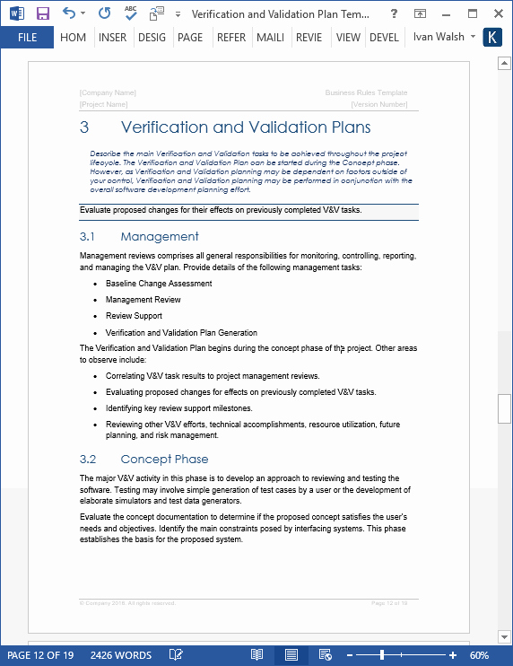 Validation Master Plan Template Lovely Verification and Validation Plan – Download Ms Word Template