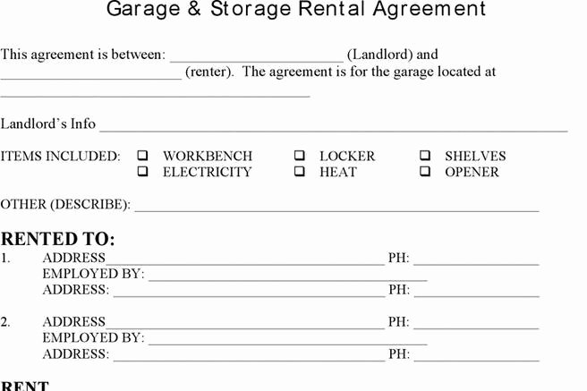 Vehicle Storage Agreement Template Unique Download Storage Rental Template for Free Tidytemplates