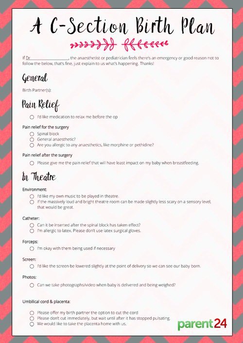 Visual Birth Plan Template Awesome Printable A C Section Birth Plan