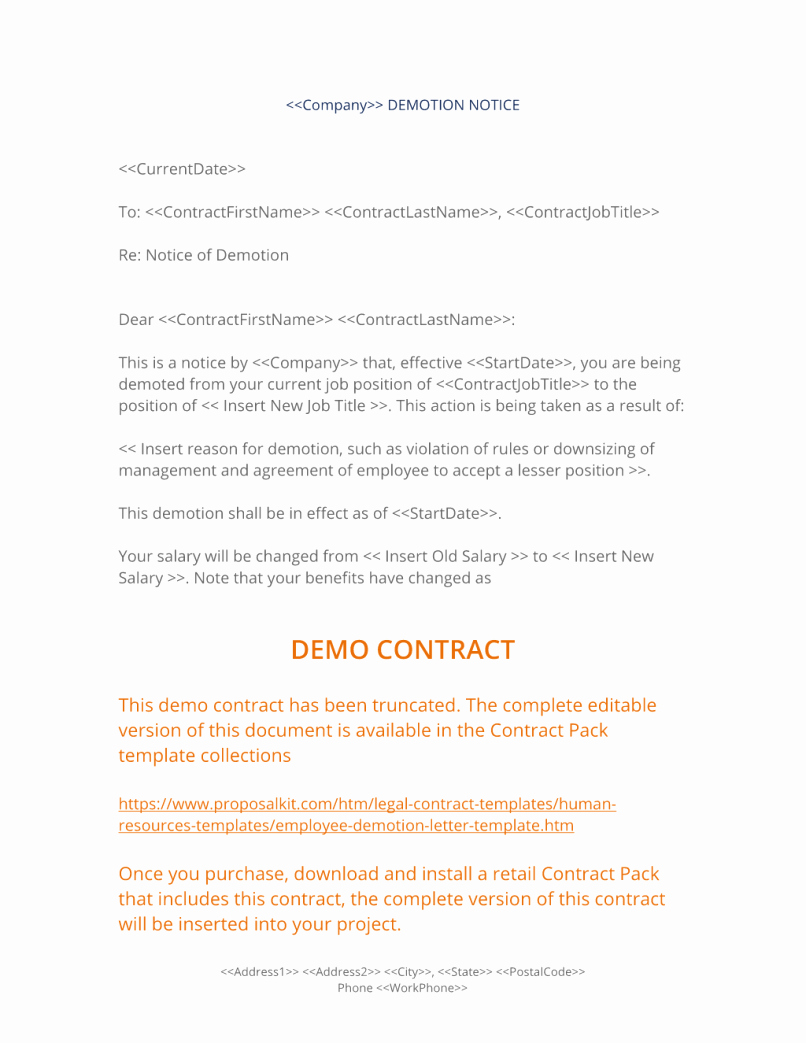 Voluntary Demotion Letter Template Fresh Demotion Letter to Employee