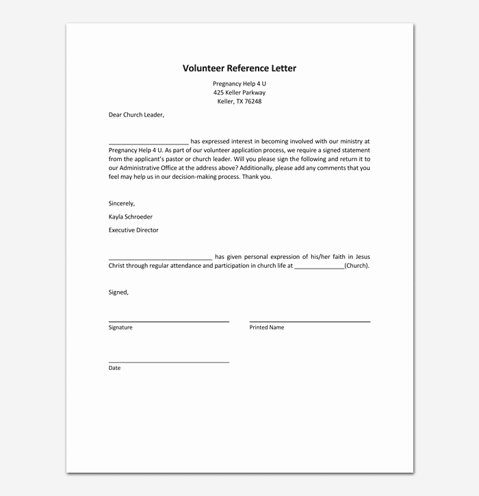 Volunteer Letter Of Recommendation Sample Fresh Volunteer Reference Letter Samples &amp; Examples