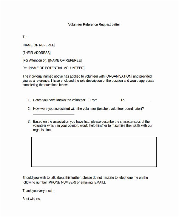 Volunteer Letter Of Recommendation Sample Luxury 13 Volunteer Reference Letter Templates Pdf Doc