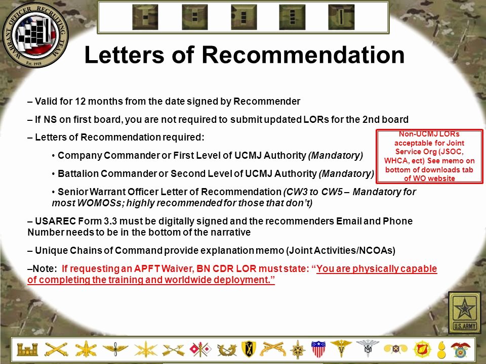 Warrant Officer Letter Of Recommendation Fresh Warrant Ficer Recruiting Brief Ppt Video Online
