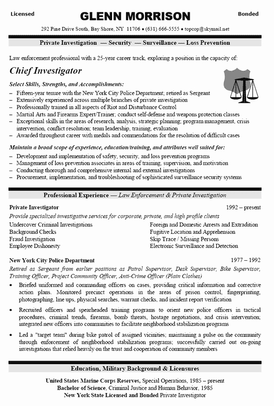 Warrant Officer Letter Of Recommendation Lovely Security Ficer Resume Example