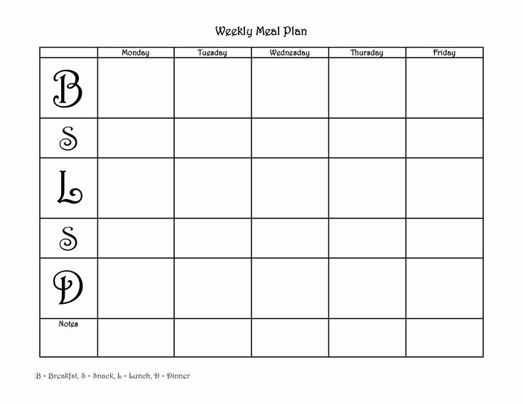 Weekly Food Plan Template Inspirational Blank Weekly Meal Planner Template Love that It Has 2