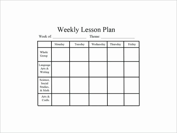 Weekly Lesson Plan Template Doc Fresh Preschool Lesson Plan Template Free Word Excel format
