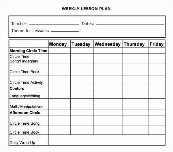 Weekly Lesson Plan Template Doc Lovely Weekly Lesson Plan Template Doc – Printable Schedule Template