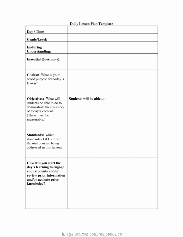 Weekly Lesson Plan Template Elementary Best Of Daily Lesson Plan Template Word Document Unusual Lesson