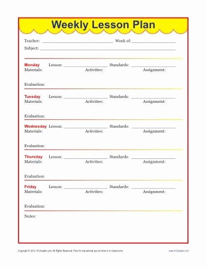 Weekly Lesson Plan Template Elementary Luxury Weekly Detailed Lesson Plan Template Elementary