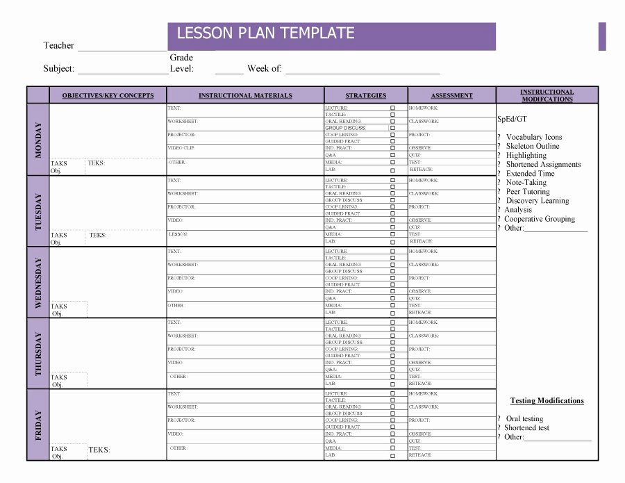 Weekly Lesson Plan Template Fresh 44 Free Lesson Plan Templates [ Mon Core Preschool Weekly]