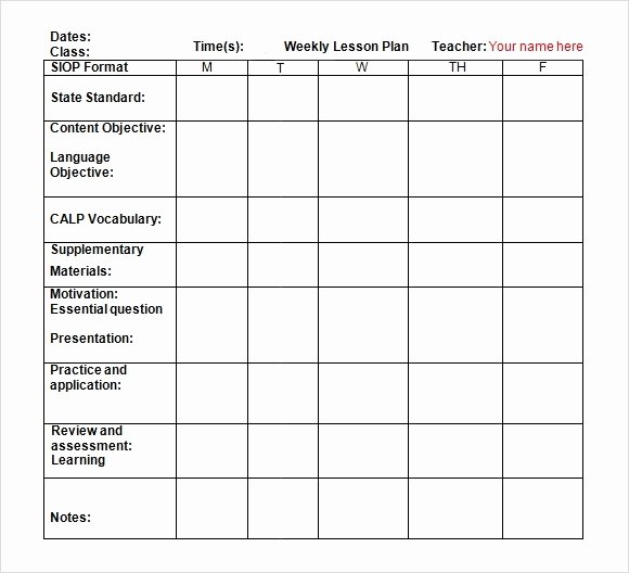 Weekly Lesson Plan Template Pdf Beautiful Weekly Lesson Plan Template Doc