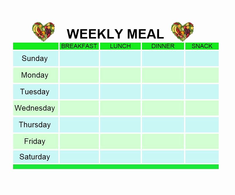 Weekly Meal Plan Template Beautiful 40 Weekly Meal Planning Templates Template Lab