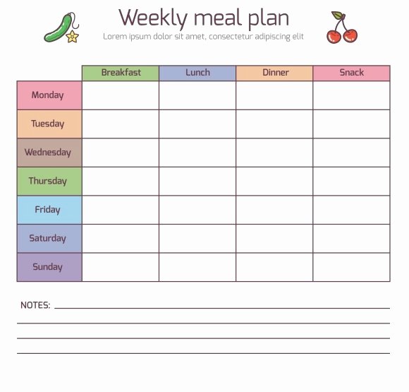 Weekly Meal Plan Template New Weekly Meal Plan Diary Graphics Creative Market