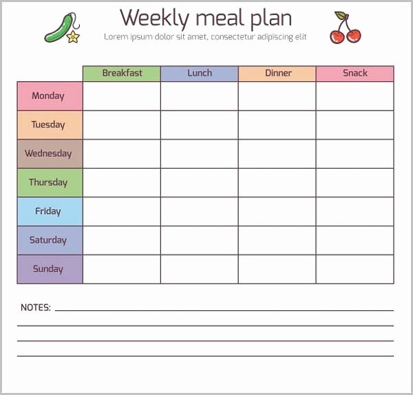 Weekly Meal Plan Template Word New 8 Food Menu Templates Designs Templates