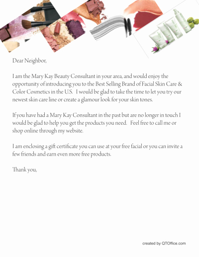 Welcome to the Neighborhood Letter From Business Beautiful Free Printable Mary Kay Fliers
