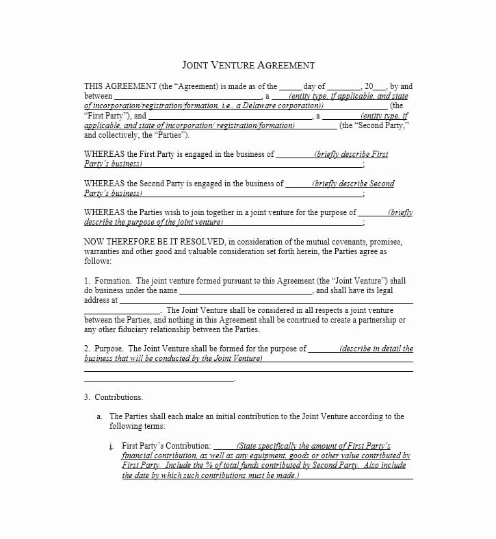Well Share Agreement Beautiful 53 Simple Joint Venture Agreement Templates [pdf Doc