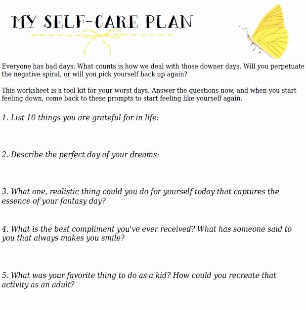 Wellness Recovery Action Plan Template Unique Home Your Self Care Action Plan A Free Printable