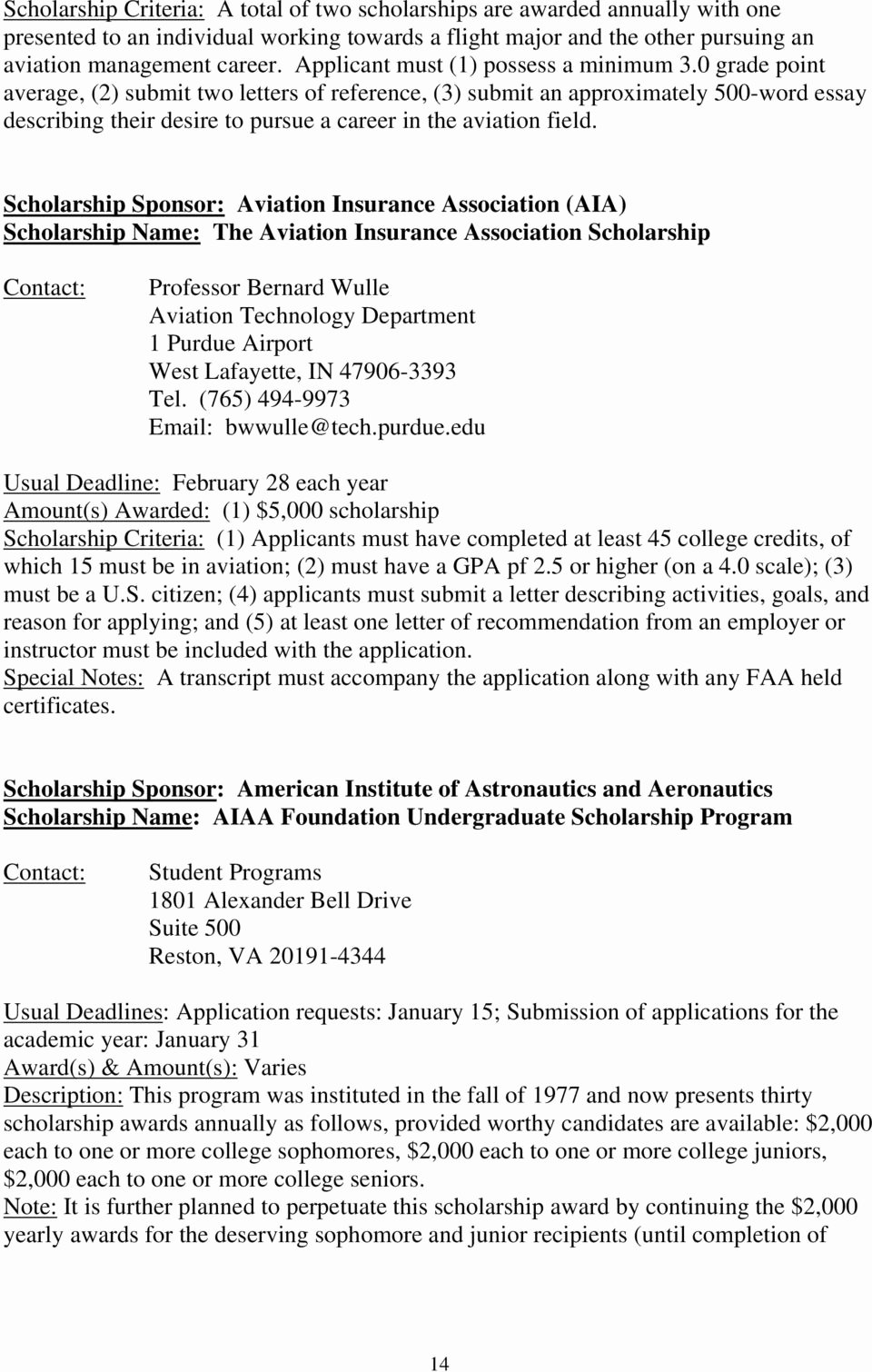 West Point Letter Of Recommendation Beautiful Collegiate Aviation Scholarship Listing Pdf