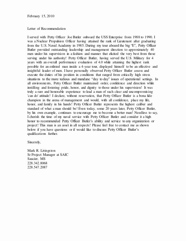 West Point Letter Of Recommendation Elegant Letter Of Re Mendation for Naval Academy Example Hospi