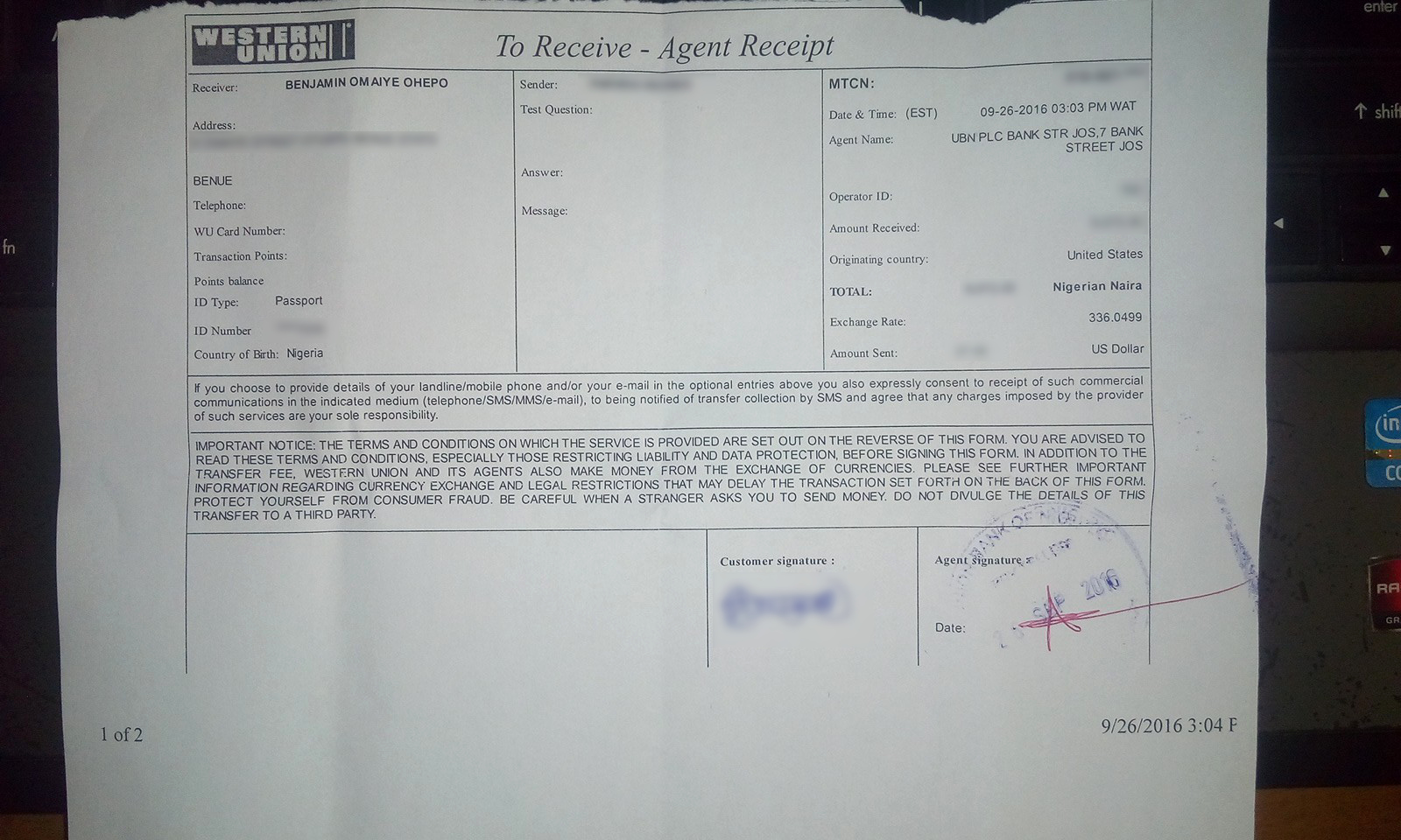 35 Western Union Receipt Sample Hamiltonplastering