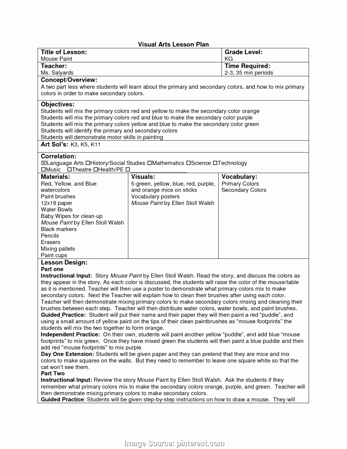 Wgu Lesson Plan Template Unique Special Detailed Lesson Plan In English Reading Elementary