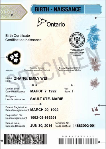 What Does A California Birth Certificate Look Like Awesome New Tario Birth Certificate Promises Greater Security