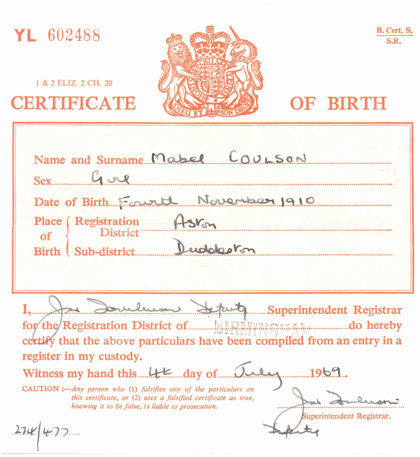 What Does A California Birth Certificate Look Like Unique 101 today – Mabel Coulson Birth Certificate and