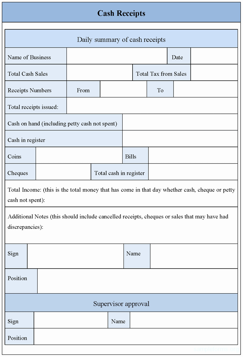 What is A Cash Receipt Luxury Cash Receipts form Sample forms