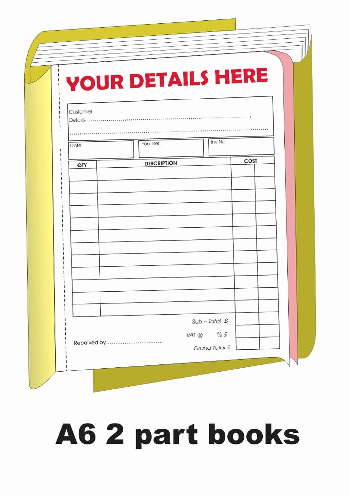 Where to Buy Receipt Books Awesome 4 X Personalised A6 Invoice Receipt Books 2part