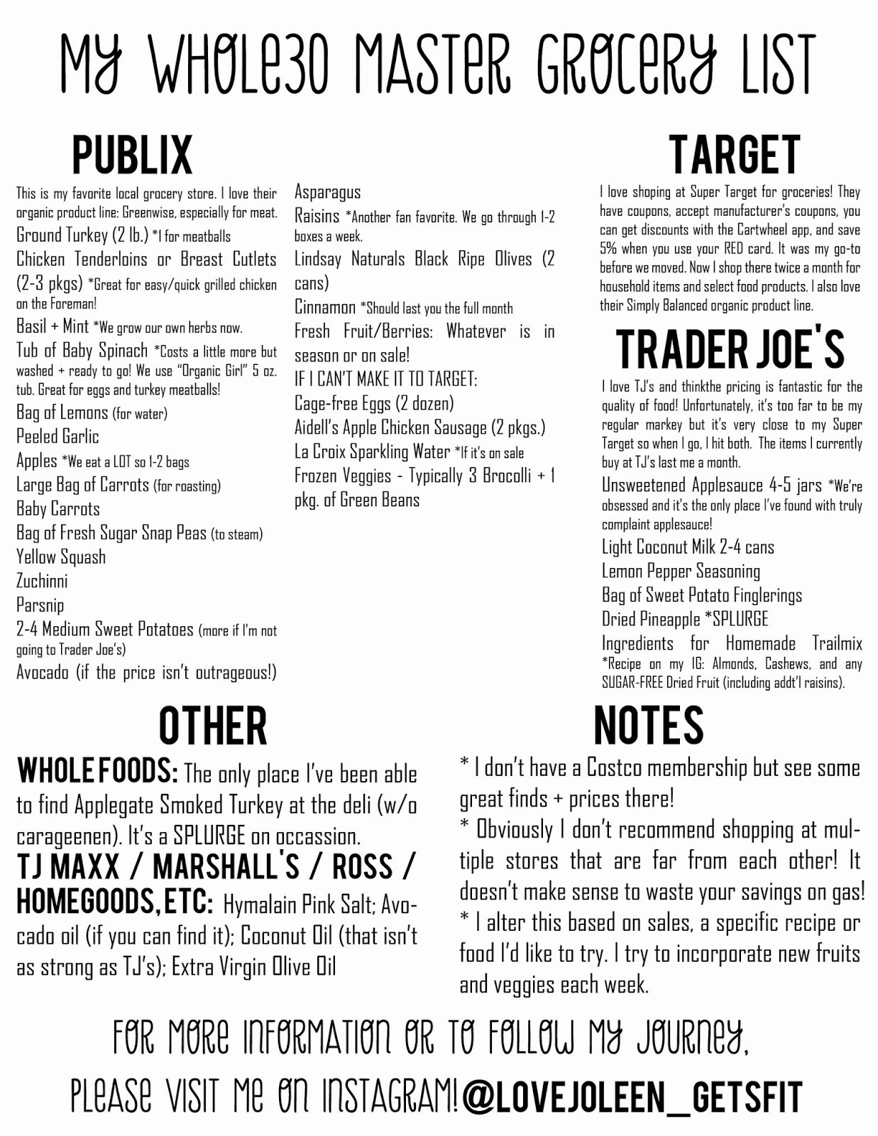Whole 30 Meal Plan Template Elegant whole30 Grocery List
