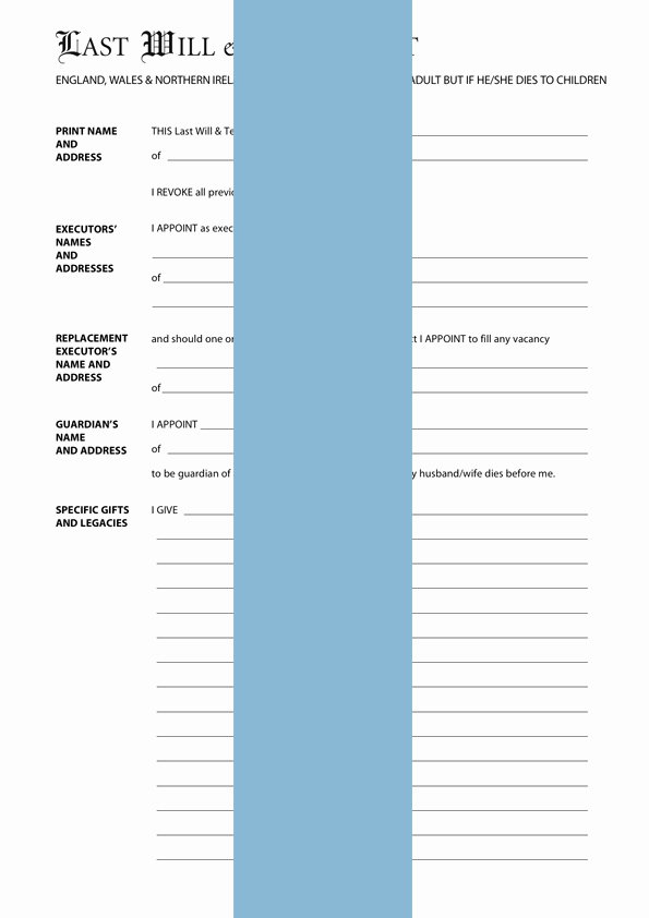 Will Template Free Download Inspirational Last Will and Testament Diy Will Template forms