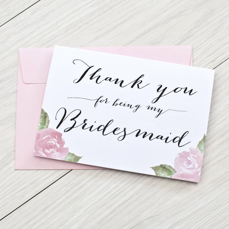 Will You Be My Bridesmaid Letter Template Elegant Thank You for Being My Bridesmaid Card by Here S to Us