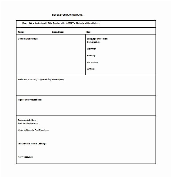 Word Lesson Plan Template Lovely Siop Lesson Plan Template Free Word Pdf Documents