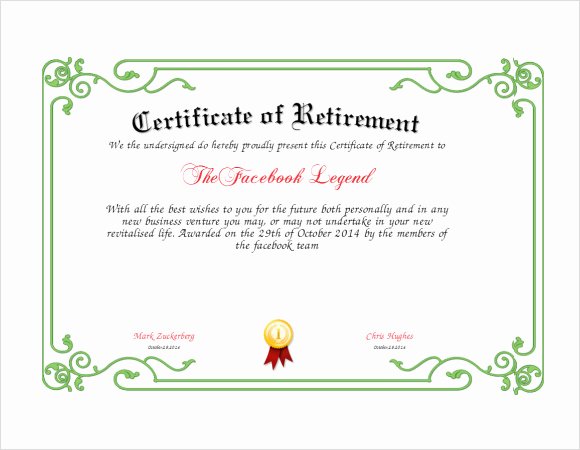 Wording for Gift Certificates Fresh 8 Sample Retirement Certificate Templates to Download