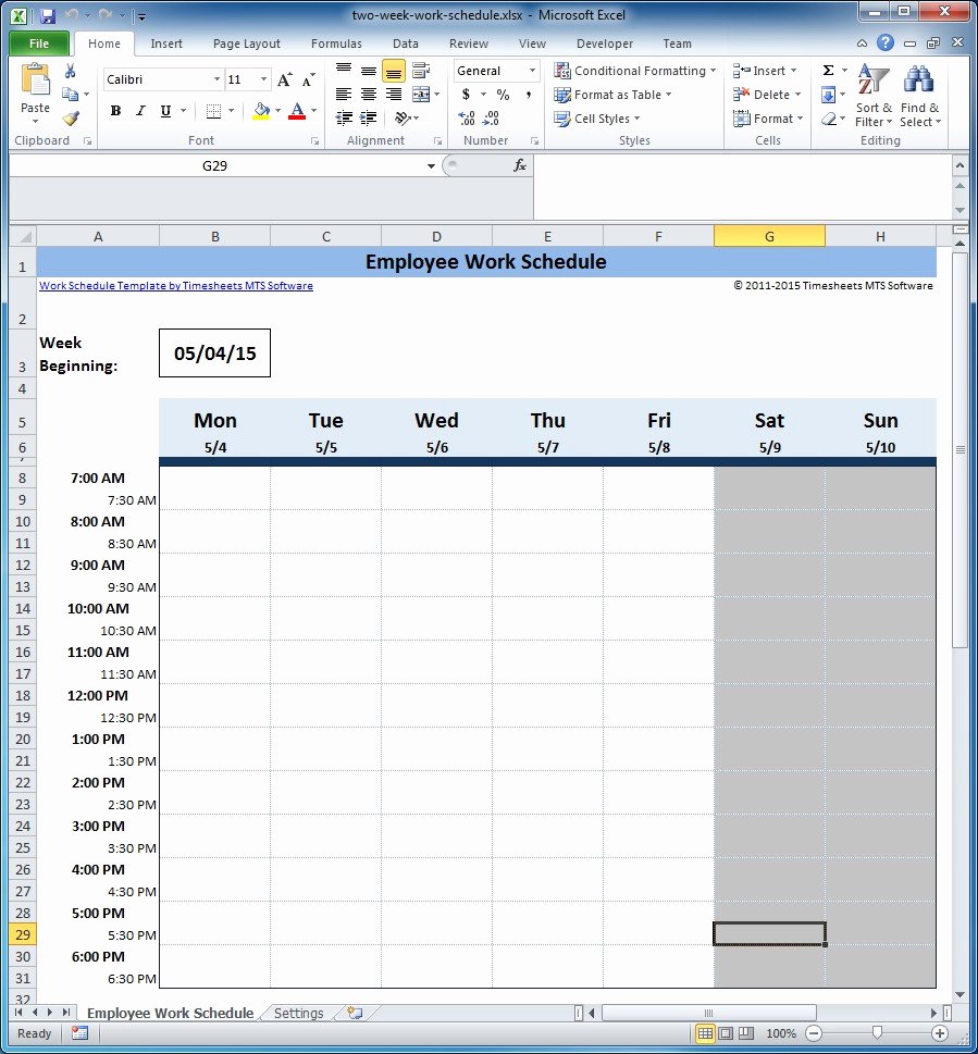 Work Plan Template Excel New Free Employee and Shift Schedule Templates