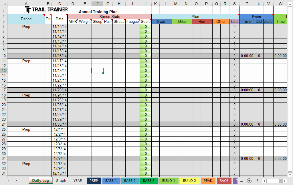 Workout Plan Template Excel Beautiful Annual Training Plan Template Excel