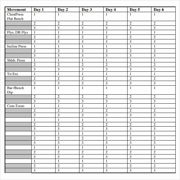 Workout Plan Template Pdf Beautiful Workout Chart 9 Download Free Documents In Pdf