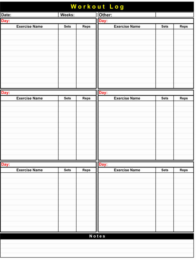 Workout Plan Template Pdf Best Of 5 Workout Log Templates to Keep Track Your Workout Plan
