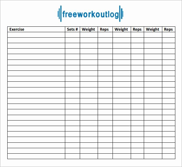 Workout Plan Template Word Awesome Exercise Log Template 8 Free Pdf Doc Download