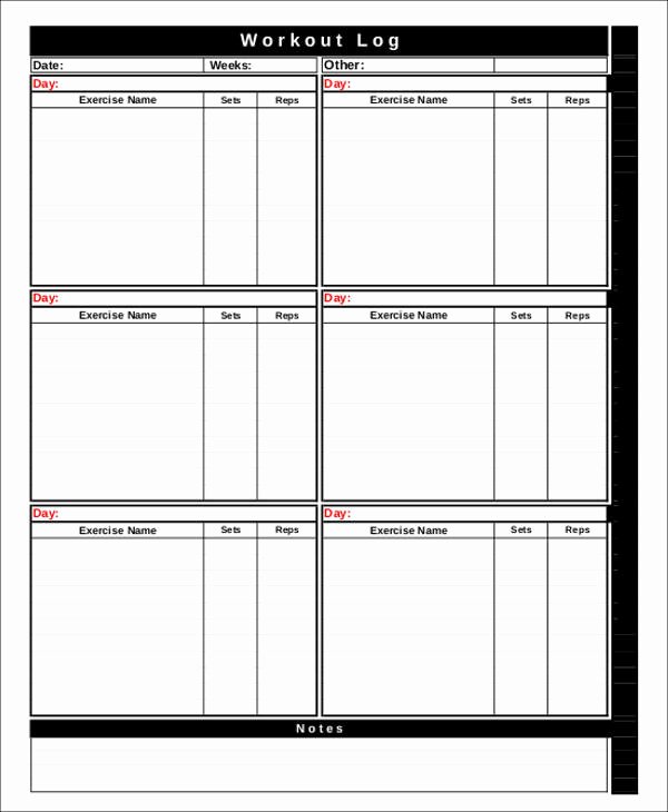 Workout Plan Template Word Inspirational Workout Chart Templates 8 Free Word Excel Pdf